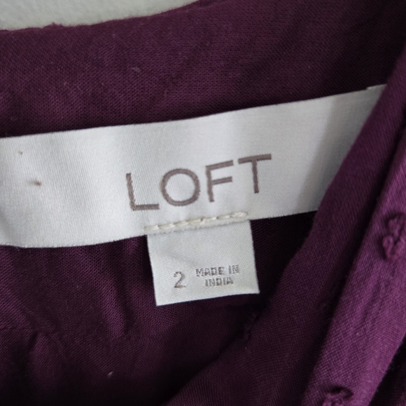 Loft Dress Size 2 Plum Color - Picture 2 of 3